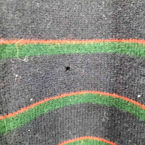 ポロバイラルフローレン Polo by RALPH LAUREN 90S ポニー刺繍 LAMBSWOOL 100% ラムウール リブ編み マルチボーダー プルオーバー ニット セーター メンズ import:M